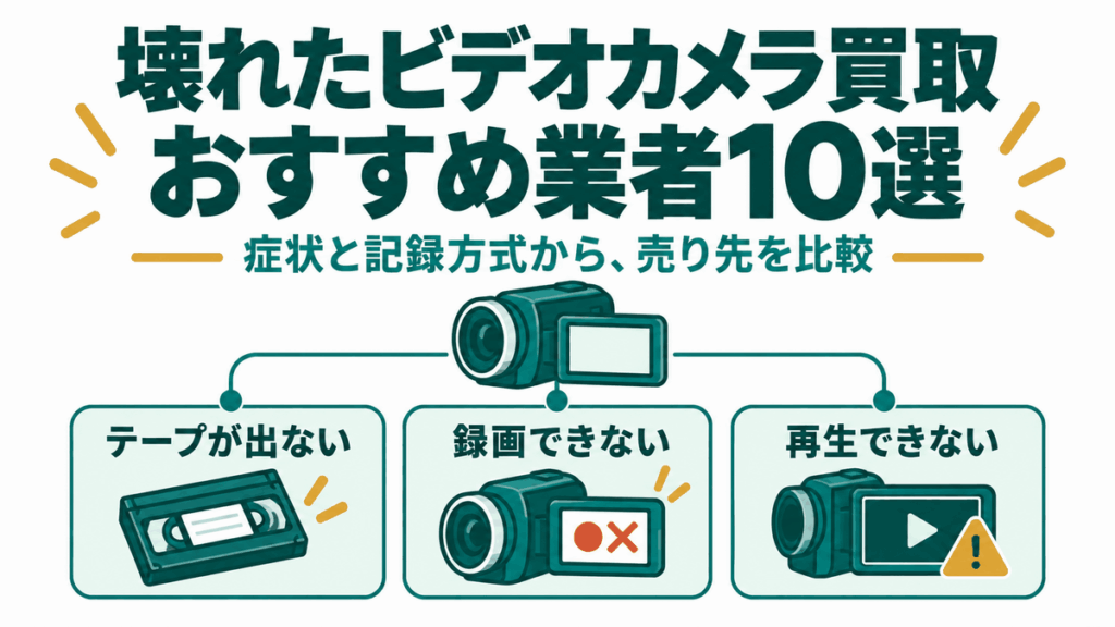 壊れたジャンクビデオカメラ買取おすすめ業者10選|テープが出ない・録れないでも買う店